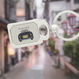 Figures Niedlich Black Figaro Car Monogram Silver Schlüsselanhänger