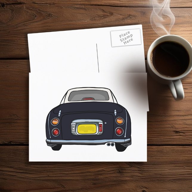 Figures Niedlich Black Figaro Car Postcard Postkarte (Fun figgy postcard to send to your car (or your friends))