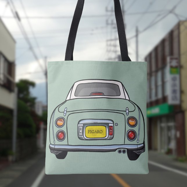 Figures Niedlich Emerald Green Figaro Auto Tote Ba (Add your car reg number or figgy car name to this cute green figaro car tote bag)