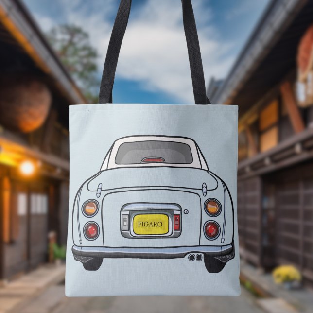 Figures Niedlich Pale Aqua Figaro Name Tote Bag (Add your car reg number or figgy car name to this cute pale aqua figaro car tote bag)