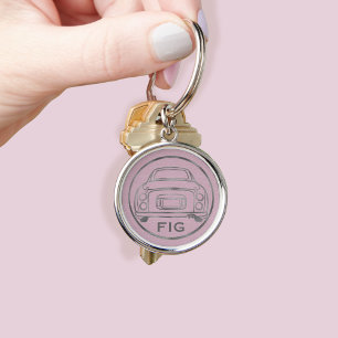 Figures Niedlich Pink Figaro Car Silver Monogram Schlüsselanhänger