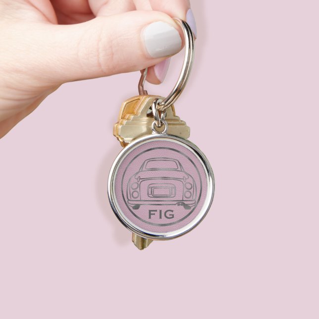 Figures Niedlich Pink Figaro Car Silver Monogram Schlüsselanhänger (Add your initials! Perfect for your pink figaro car keys)