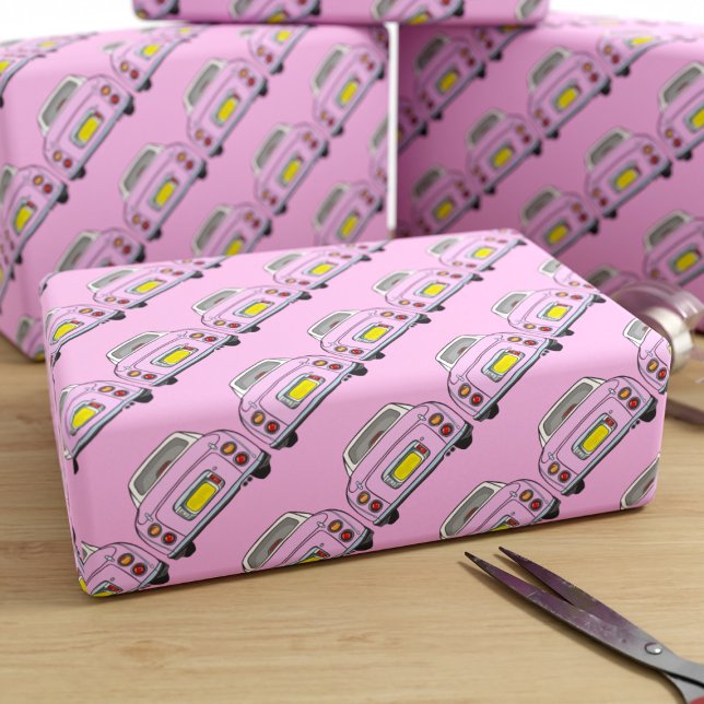 Figures Niedlich Pink Figaro Car Wrapping Paper Geschenkpapier (Fun pink figgy wrapping paper for your pink figaro related gifts)