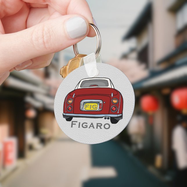 Figures Niedlich Red Figaro Car Name Monogram Schlüsselanhänger (Add your name and initials to this cute red figaro car keychain.)