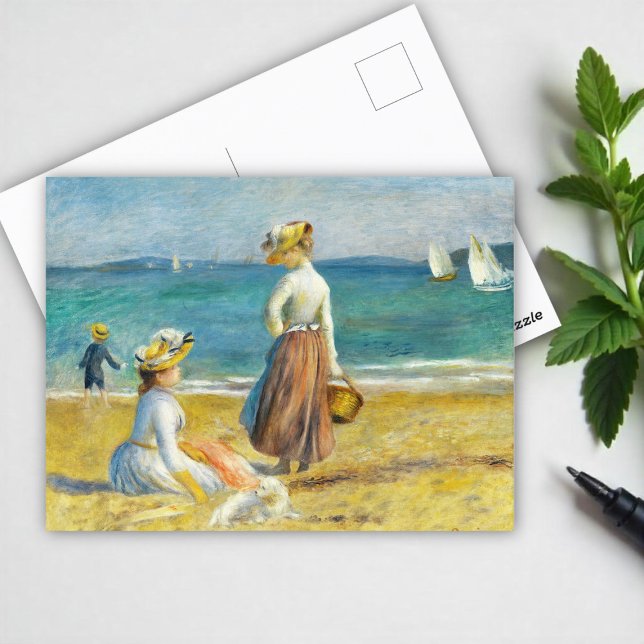 Figures on the Beach, Auguste Renoir Art Postkarte (Von Creator hochgeladen)