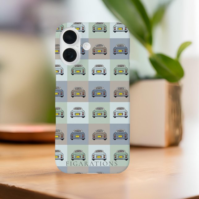 Figures Season Figaro Car Pattern Name Case-Mate iPhone Hülle (Cute figaro phone case with space for your name. All the original cars. It's Figaro Season!)