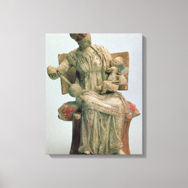 Figurine Aphrodite spielt mit Eros Leinwanddruck (Vorderseite)