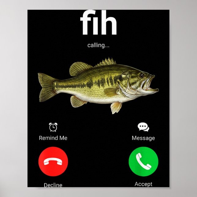 Fih Calling Decline Accept Funny Phone Call Misspe Poster (Vorne)