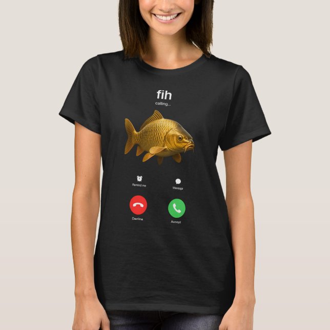 Fih Calling falsch geschriebener Fisch Meme T-Shirt (Vorderseite)
