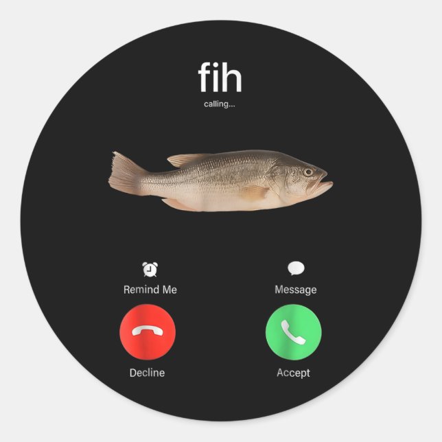 Fih Calling Remind Me Message Decline Accept Phone Runder Aufkleber (Vorderseite)