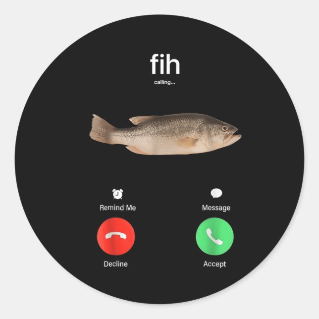 Fih Calling Remind Me Message Decline Accept Phone Runder Aufkleber (Vorderseite)