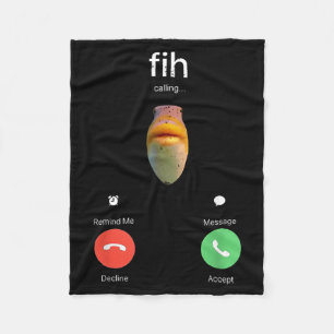 Fih ruft an, Anruf annehmen, lustiger Fisch Fleecedecke