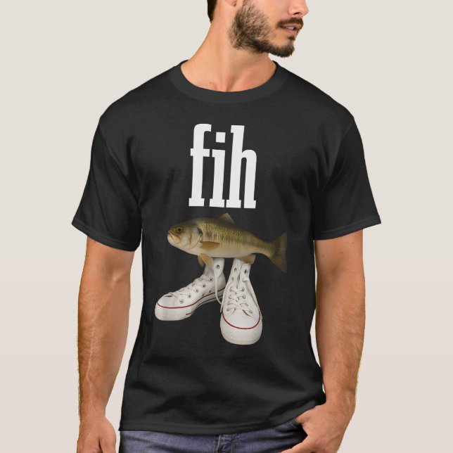 Fih Schuhe Lustiger Fisch T-Shirt (Vorderseite)