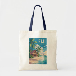 Fiji Beach Hut Reisen Art Vintag Tragetasche
