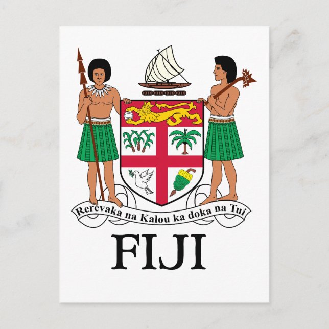 FIJI - Emblem / Flagge / Wappen / Symbol Postkarte (Vorderseite)