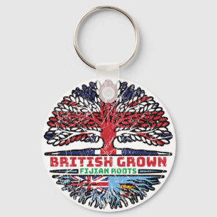 Fiji Fijian UK Vereinigtes Königreich British Tree Schlüsselanhänger
