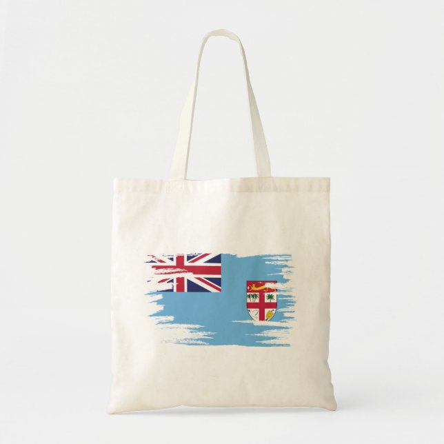 Fiji Flag Brush Art Tragetasche (Vorne)