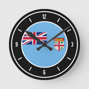 Fiji Flag Elegant Runde Wanduhr