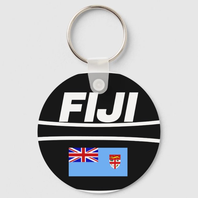 Fiji Flag Rugby Ball Schlüsselanhänger (Vorderseite)