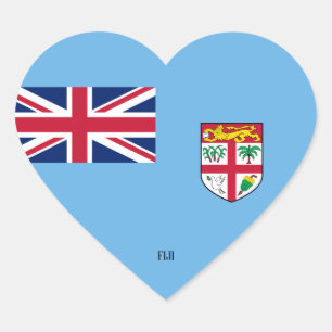 Fiji Flag Splendid Patriotic Herz-Aufkleber