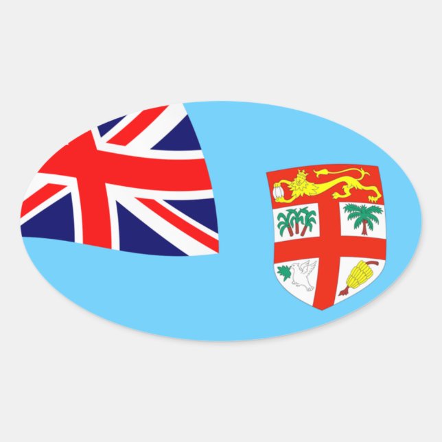 Fiji-Flaggensticker Ovaler Aufkleber (Vorderseite)