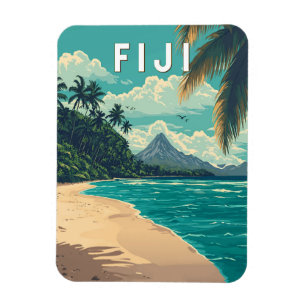 Fiji-Illustration Reise Kunst Vintage Magnet