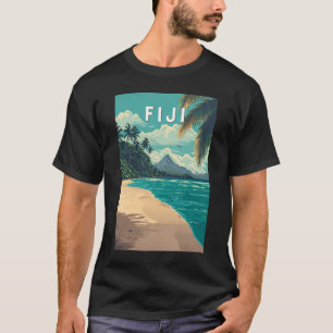 Fiji Illustration Travel Art Vintag T-Shirt
