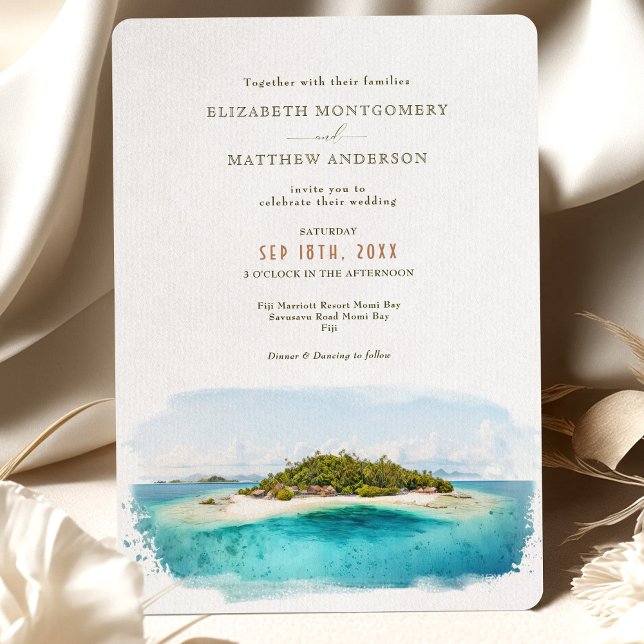 Fiji-Insel Melanesia Hochzeit in Urlaubsort Einladung (Von Creator hochgeladen)