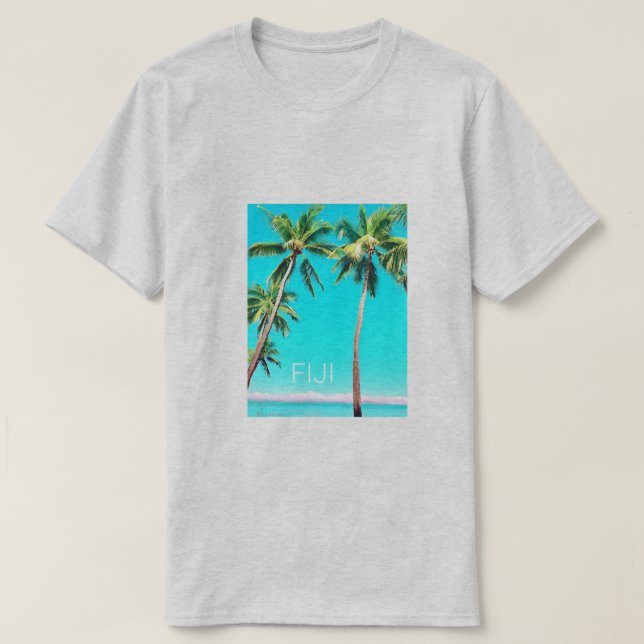 Fiji Inseln Sommerpalmen T-Shirt (Design vorne)