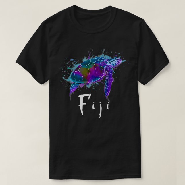 Fiji Islands Watercolor Turtle Fiji Souvenir T-Shirt (Design vorne)
