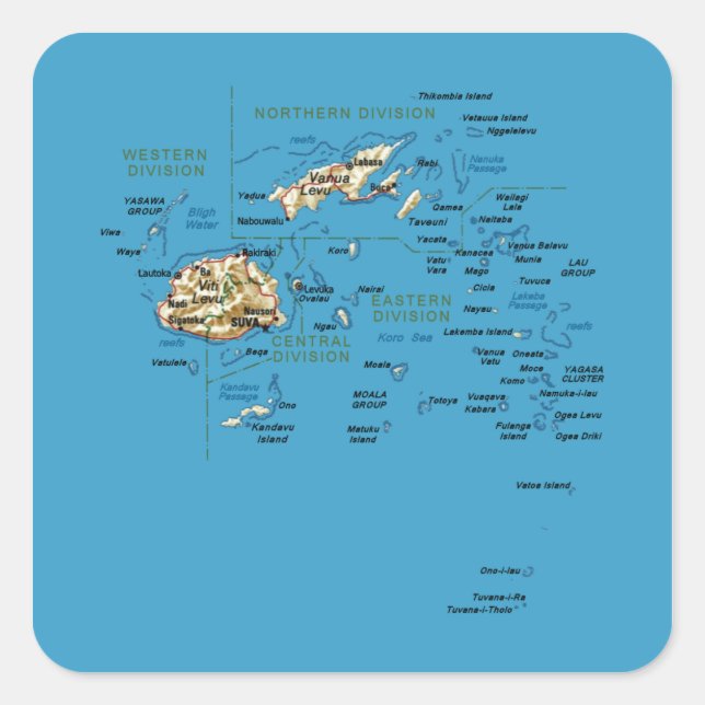 Fiji Map Sticker (Vorderseite)