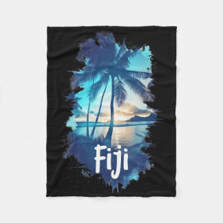 Fiji-Palmenstrand Sonnenuntergang Urlaubs-Souvenir Fleecedecke