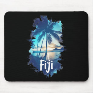 Fiji-Palmenstrand-Sonnenuntergang-Urlaubs-Souvenir Mousepad
