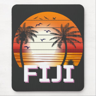 Fiji Retro-Palmen Sommerstrand Mousepad