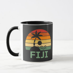 Fiji Retro-Palmen Sommerstrand Tasse