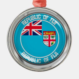 Fiji Round Emblem Ornament Aus Metall