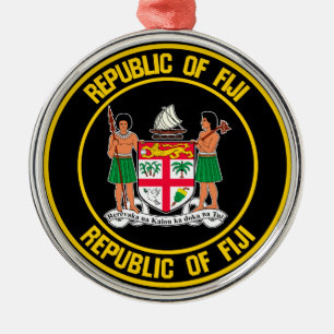 Fiji Round Emblem Ornament Aus Metall