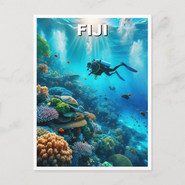 Fiji Scuba Diver Diver Postkarte (Vorderseite)