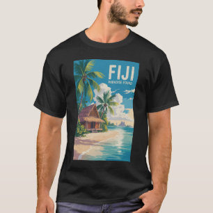 Fiji Strandhütte Reise Kunst Vintage T-Shirt