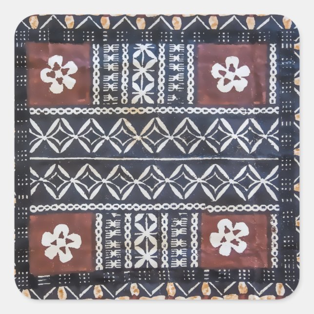 Fiji Tapa Cloth Druckaufkleber Quadratischer Aufkleber (Vorderseite)