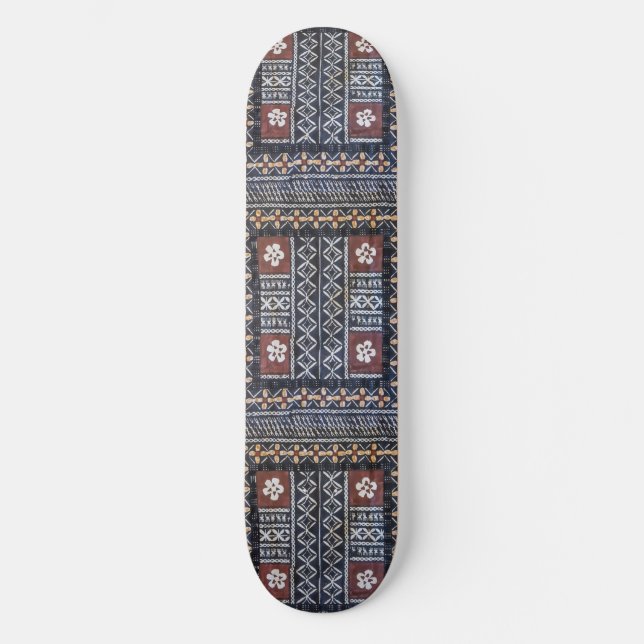 Fiji Tapa Cloth Tribal Print Skateboard (Vorderseite)