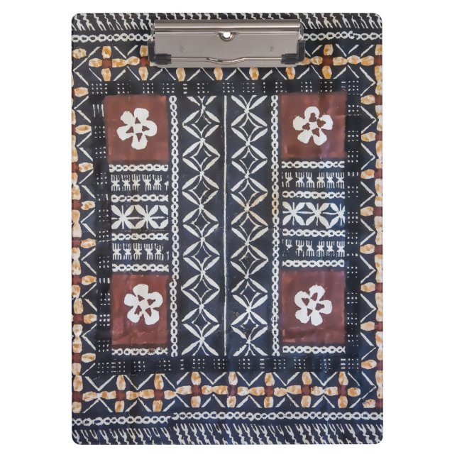 Fiji Tapa Cloud Print Clipboards Klemmbrett (Vorderseite)