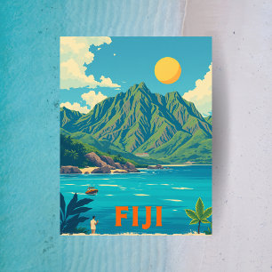 Fiji Tropische Insel Strand Reise Kunst Postkarte