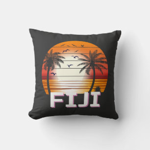 Fiji Vintag Palm Trees Summer Beach Kissen