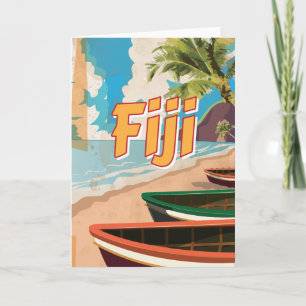 Fiji Vintage Reiseplakat Feiertagskarte