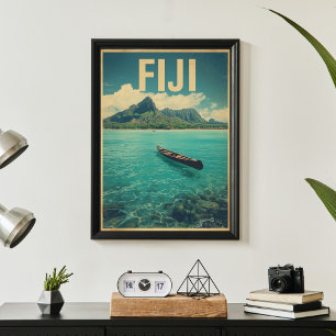 Fiji Waters – Retro-Ozean-Entspannung Reise Poster
