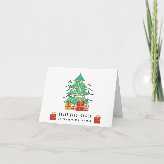 Fijne Feestdagen (kerstkaart) Niederländische Weih Karte (Vorderseite)