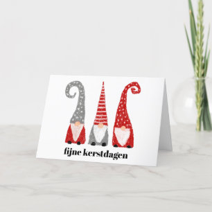 Fijne Kerstdagen Drie Kabouters Xmas Feiertagskarte