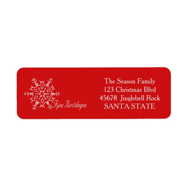 Fijne kerstdagen Holiday Address Label (Vorne)
