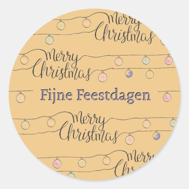 Fijne Kerstdagen kerst sticker (Vorderseite)